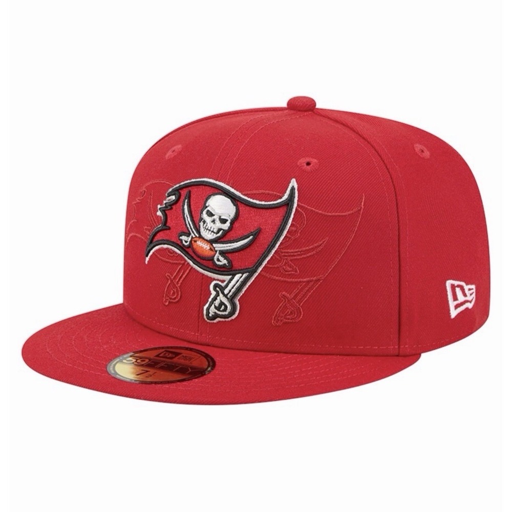 Men's Tampa Bay Buccaneers‎ New Era Red Tri-Hit 59FIFTY Fitted Hat 7 1/4 NFL New